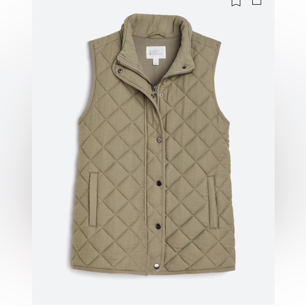 NWT: Market & Spruce Amelia Quilted Woven Vest, Size XXL